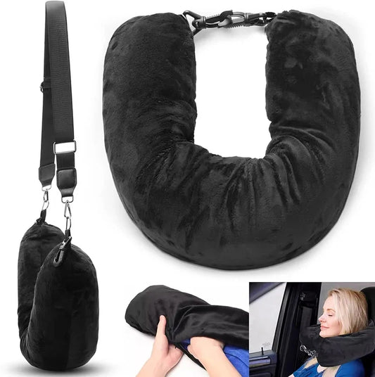 Fillable Travel Neck Pillow | Space-Saving Travel Cushion
