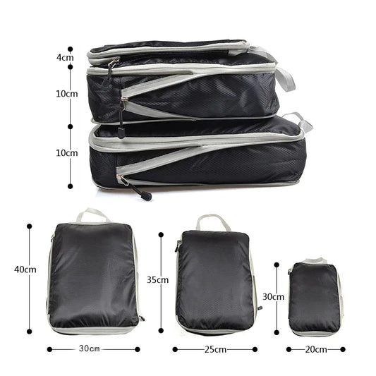 Foldable Packing Cubes – Waterproof Luggage Organizer Travel Bag
