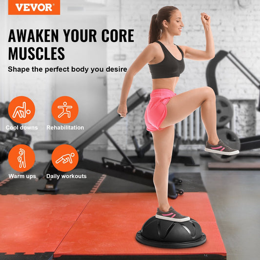 Half Balance Ball With Resistance Bands For Home Workouts