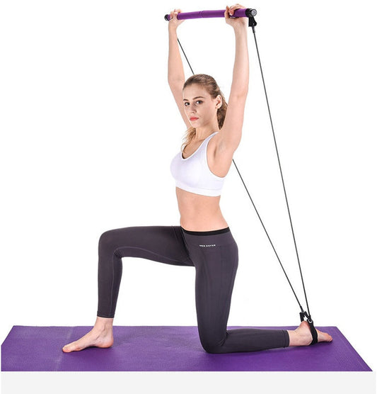 Yoga Crossfit Resistance Bands Pilates Bar Trainer Elastic Bands