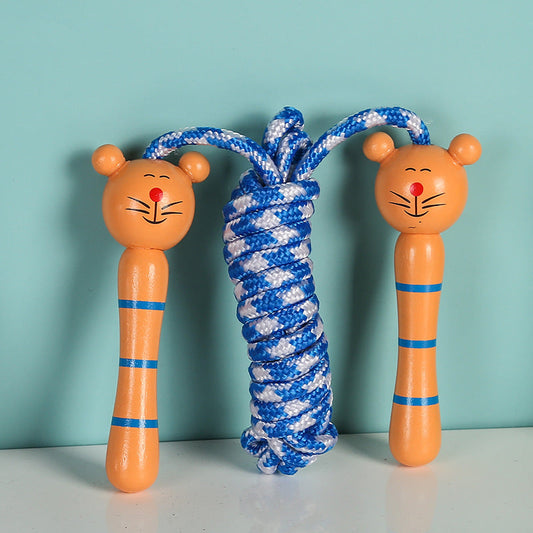 Cartoon Wooden Handle Children's Jumping Rope