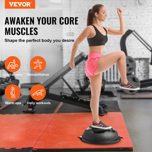 26-Inch Half Balance Ball With Resistance Bands