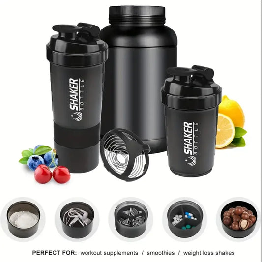 2-Tier Protein Shaker Bottle with Powder Container