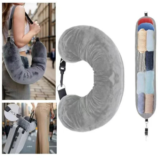 Fillable Travel Neck Pillow | Space-Saving Travel Cushion