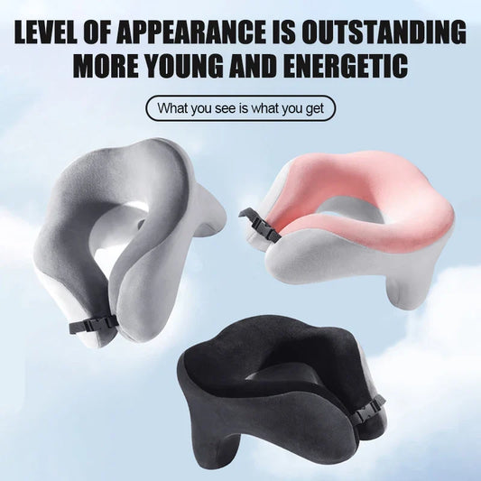 Memory Foam Travel Neck Pillow with Cervical Support | PackFitGo