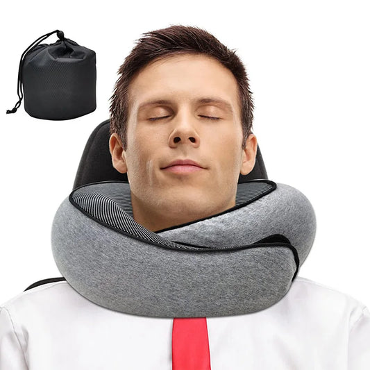 Adjustable Memory Foam Travel Neck Pillow | Snail-Style Support