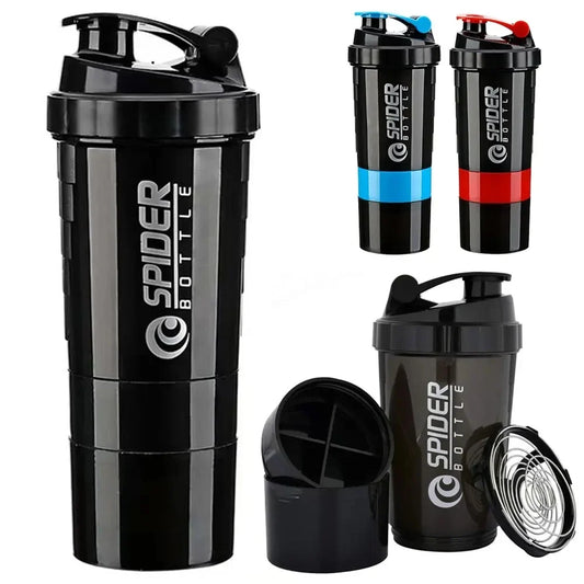 3-Layer Protein Shaker Bottle – Large Capacity Mixing Cup