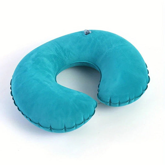 Inflatable Travel Neck Pillow for Airplanes, Cars & Trains