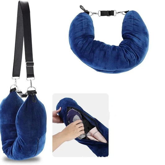 Fillable Travel Neck Pillow | Space-Saving Travel Cushion